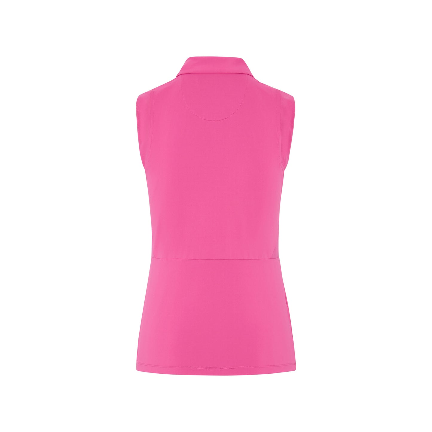 Original Penguin Ladies Cheeky Pink Sleeveless Zip-Neck Polo with Mesh Panels 