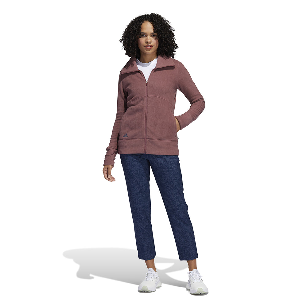 adidas Ladies Fleece Golf Jacket in Quiet Crimson