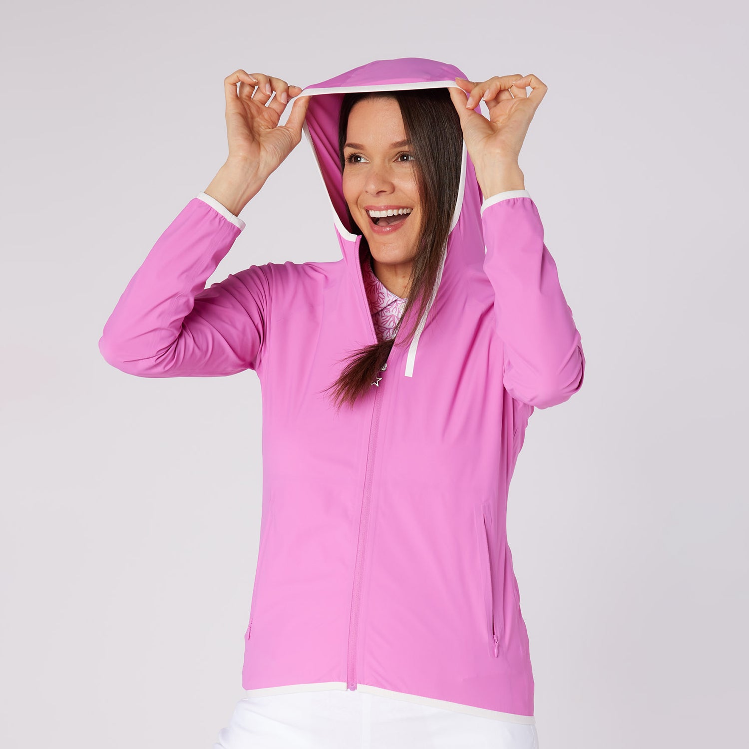 Swing Out Sister Ladies Ultra Lightweight Packable Jacket with Hood Perfect for Spring