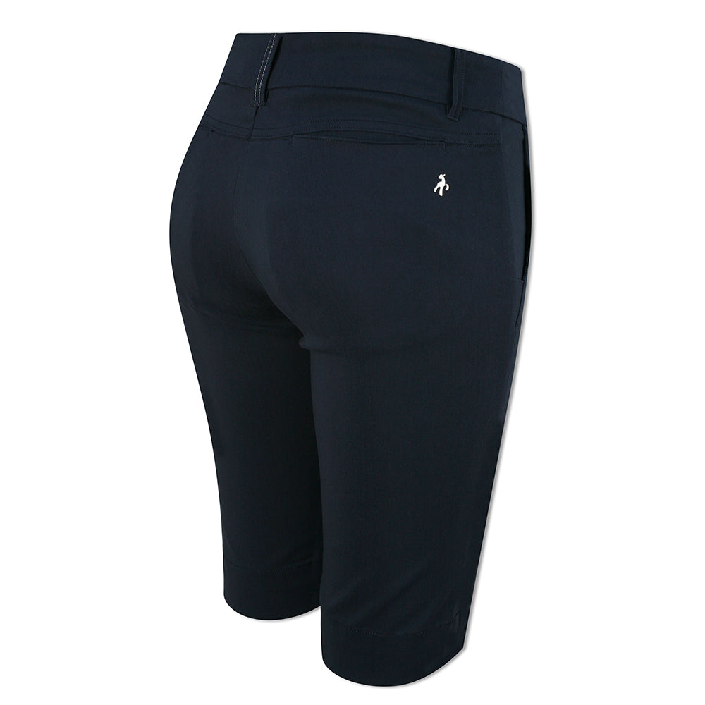 Green Lamb Ladies Stretch Pull-On Shorts in Navy Blue