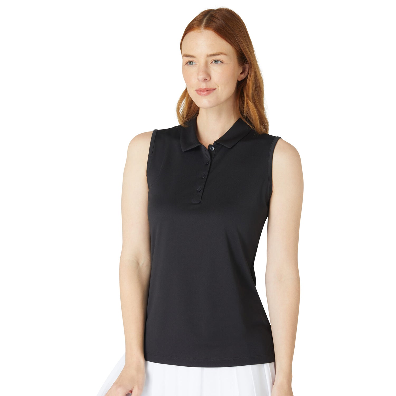 Callaway Ladies Black Sleeveless Tournament Golf Polo