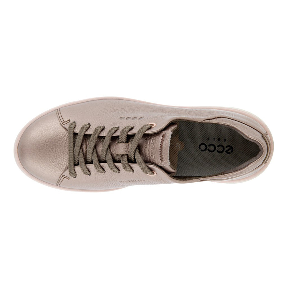 ECCO Ladies Leather Golf Shoe in Warm Grey