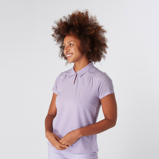 Swing Out Sister Ladies Laser Cap Sleeve Polo in Digital Lavender