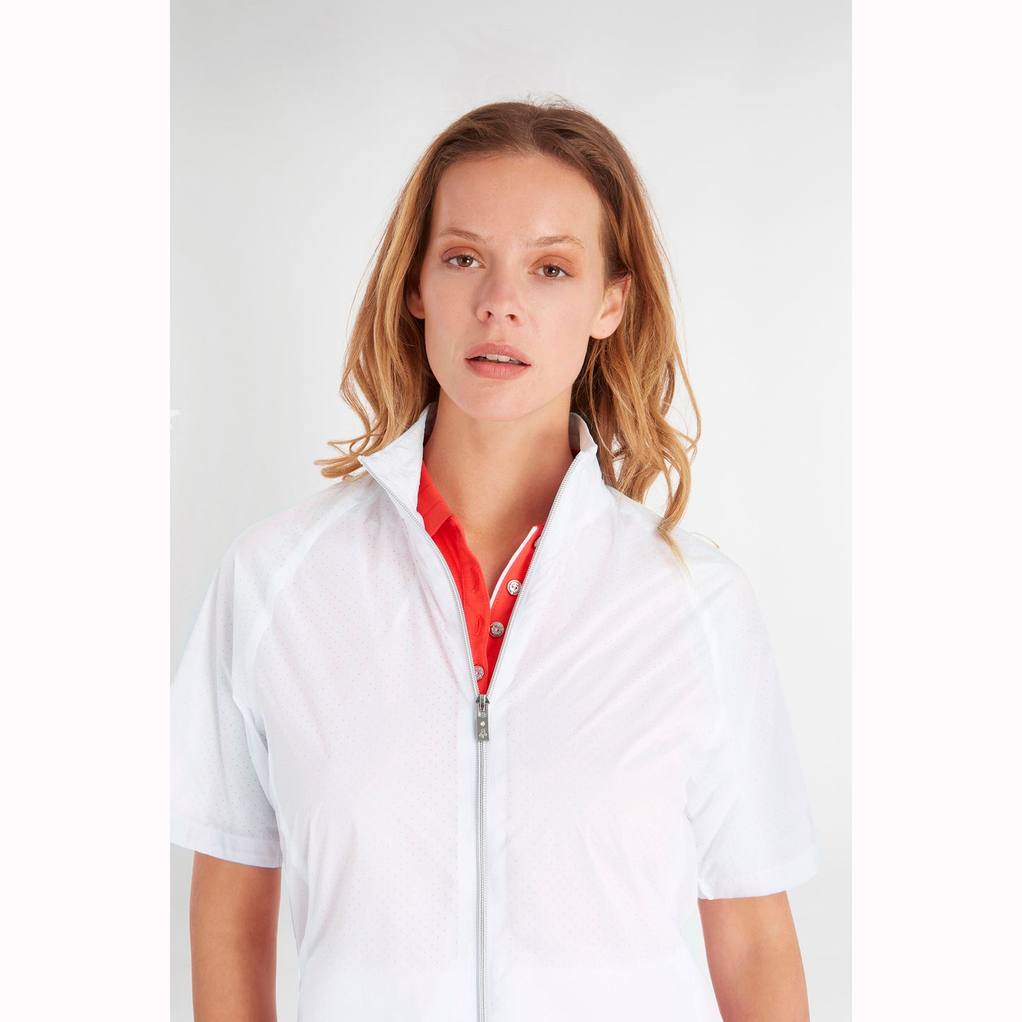 Green Lamb Women's White Half-Sleeve Ultra-lightweight Windbreaker