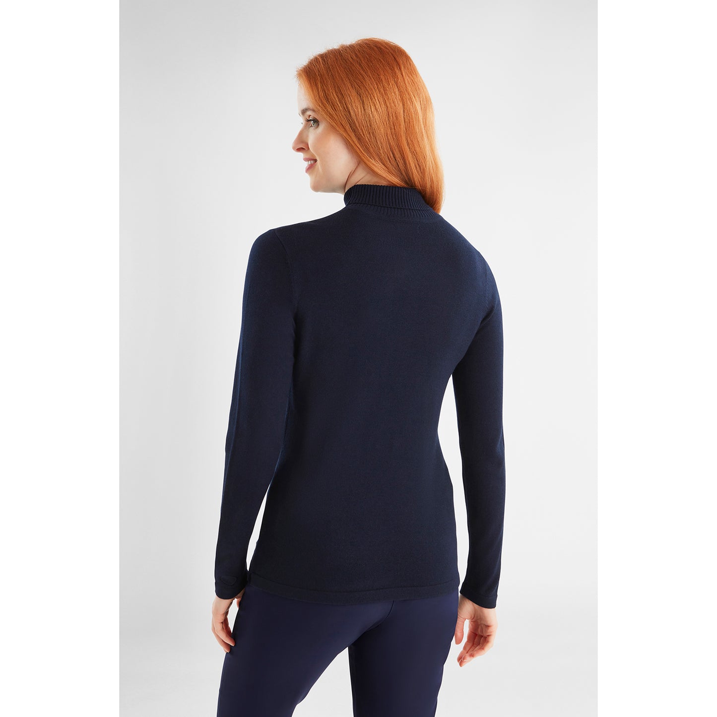 Green Lamb Ladies Cashmere Mix Roll Neck in Navy