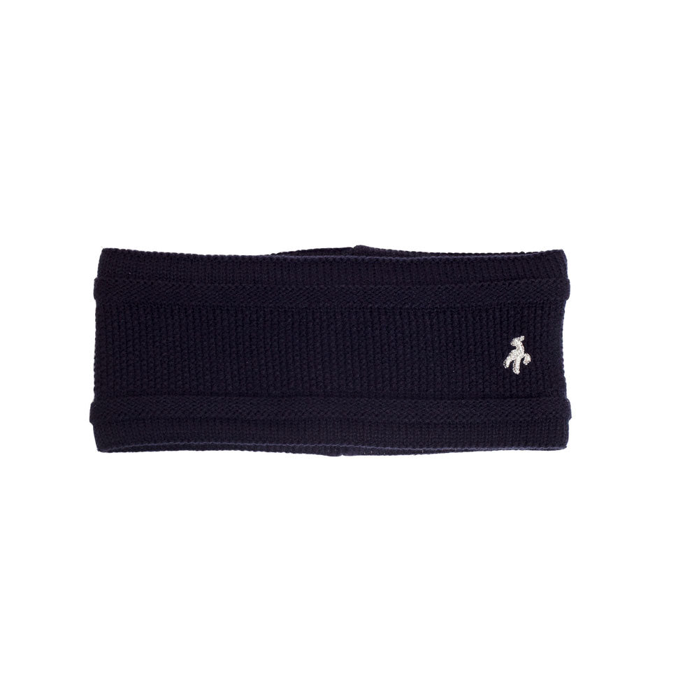 Green Lamb Ladies Fleece Lined Headband in Navy