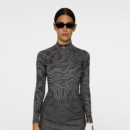 J.Lindeberg Ladies Compression Top in Contour Print