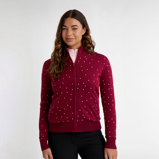 Green Lamb Ladies Full-Zip Lined Cashmere Blend Cardigan