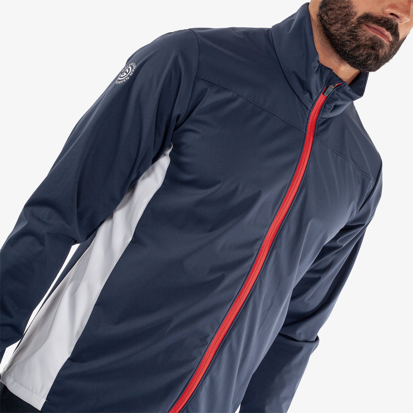 Galvin Green Mens Navy Windproof Jacket with Contrast Detailing & Water Repellent Finish