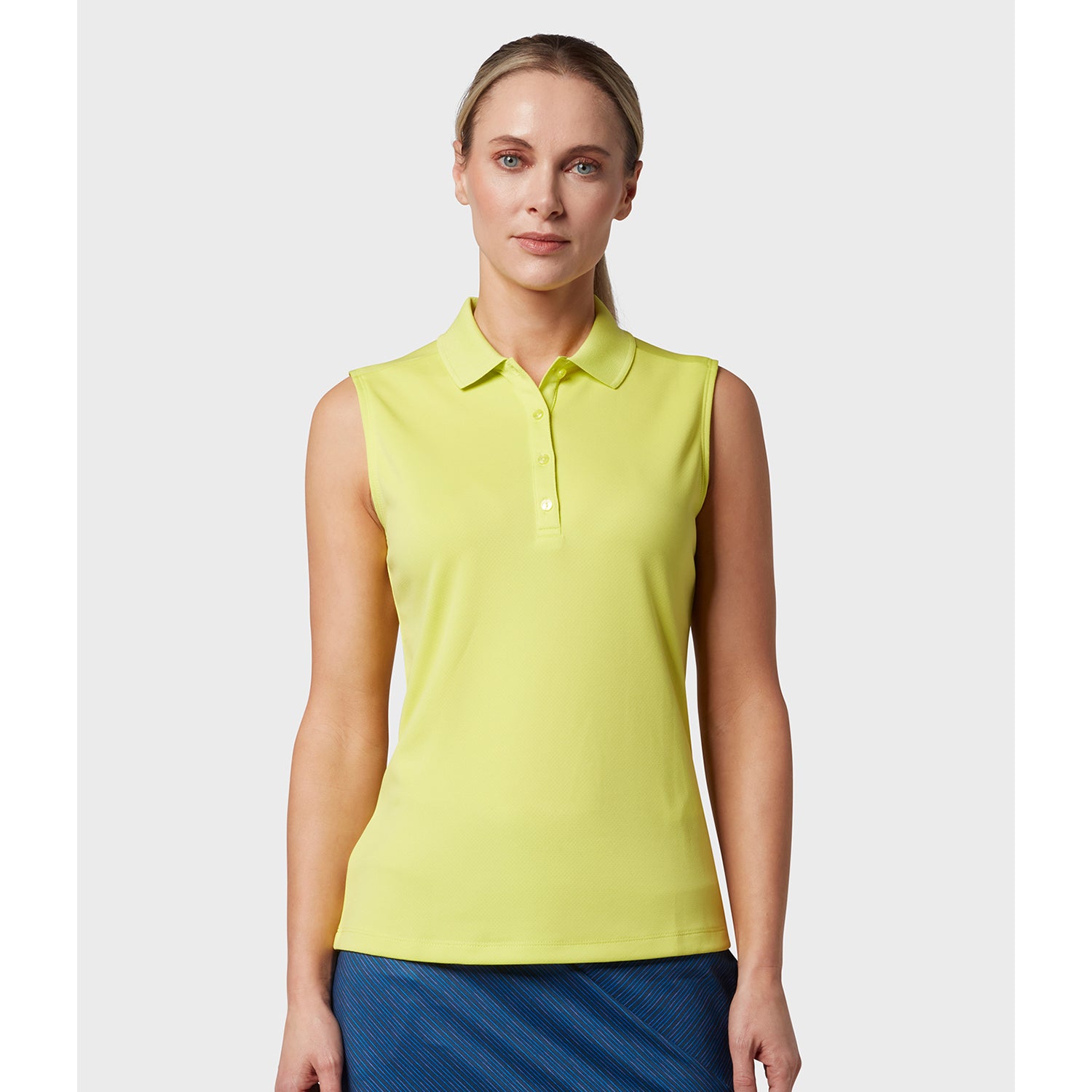 Callaway Ladies Essential Sleeveless Opti-Dri Polo in Limeade - Last One XS Only Left