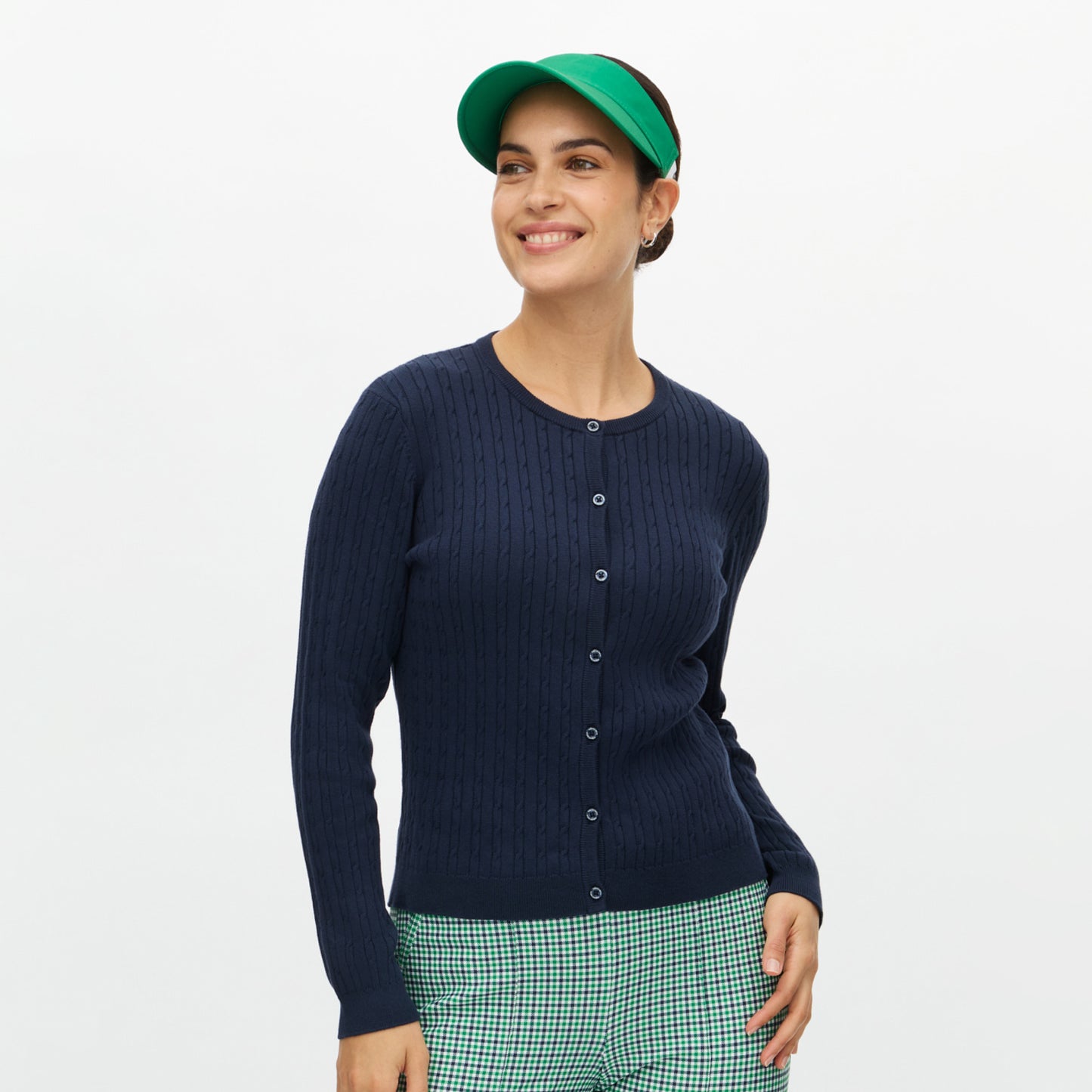 Rohnisch Ladies Navy Cardigan - Luxurious Cotton-Rich Comfort & Elegant Layering for the Course & Beyond