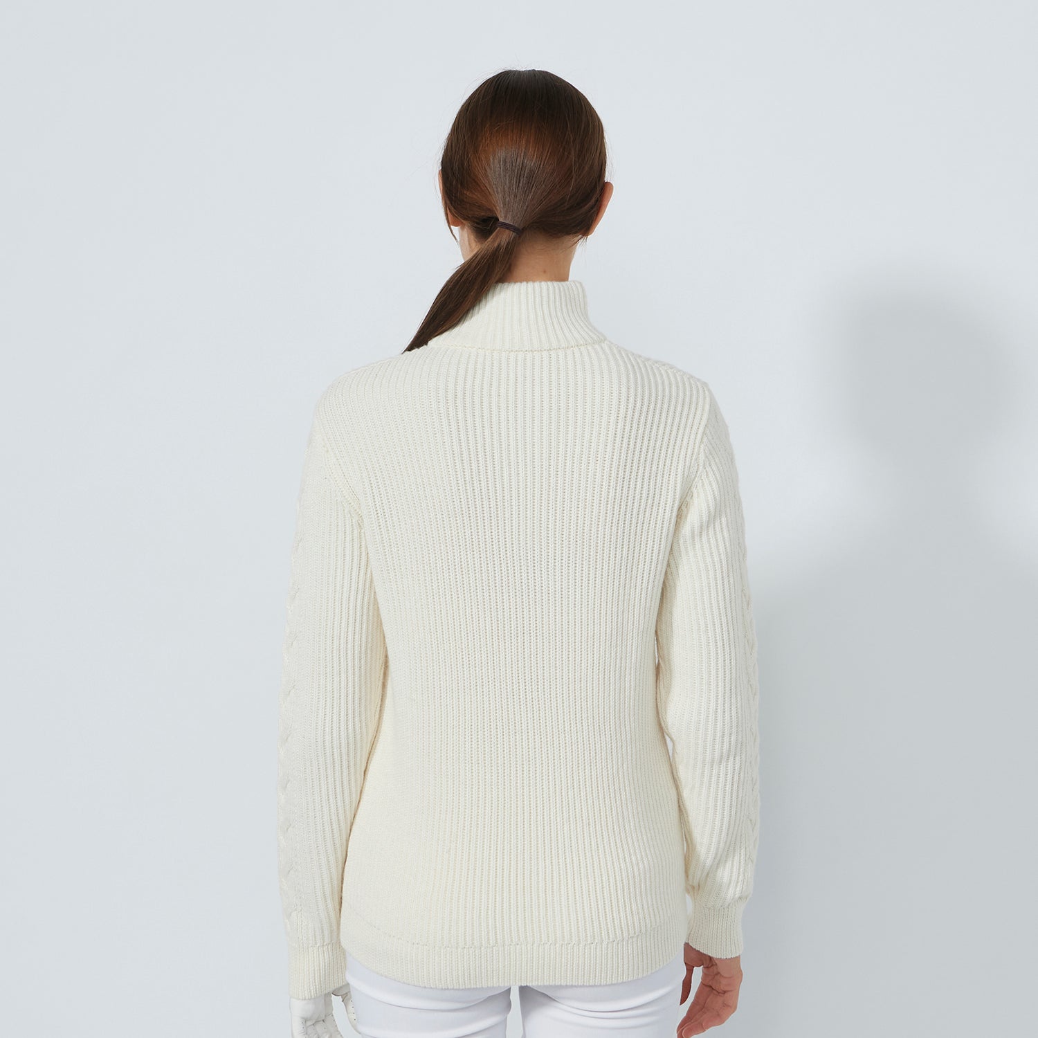 Daily Sports Ladies Half Zip Cable Knit Sweater 