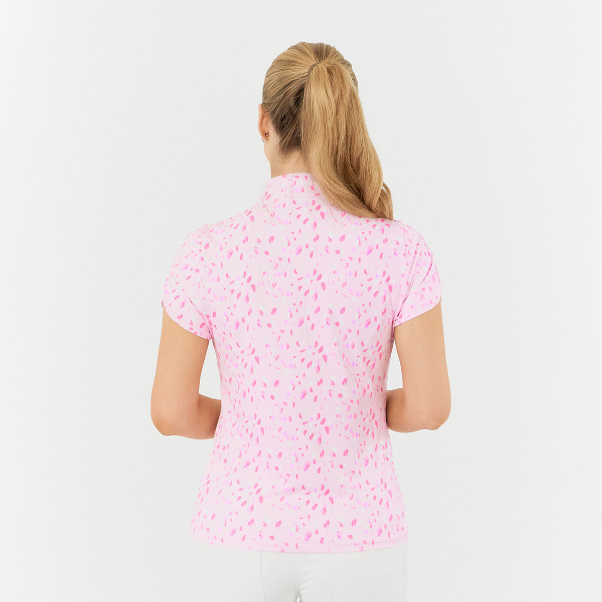 Pure Golf Ladies Cap Sleeve Polo in Floating Petal Print