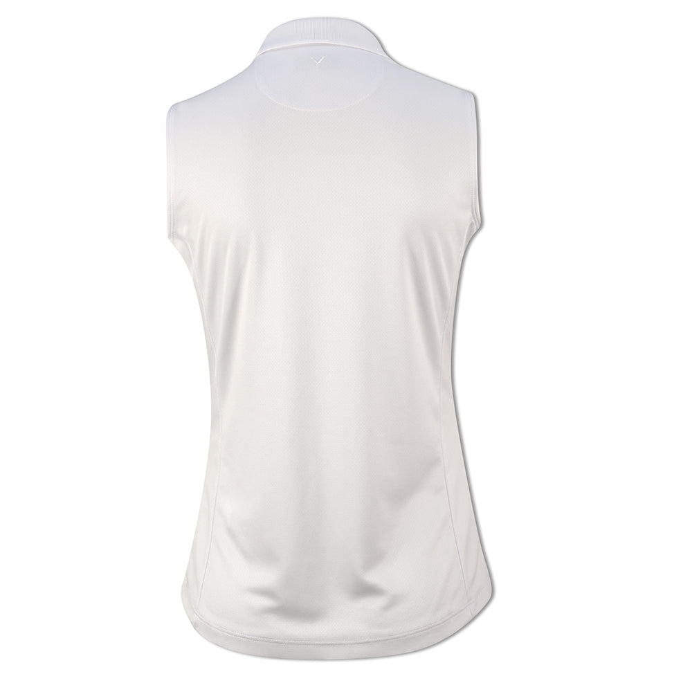 Callaway Ladies Essential Sleeveless Opti-Dri Polo in Bright White