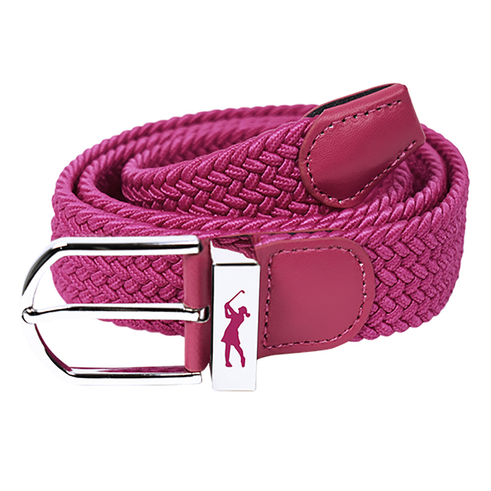 Surprizeshop Ladies Elasticated Braided Stretch Golf Belt in Pink