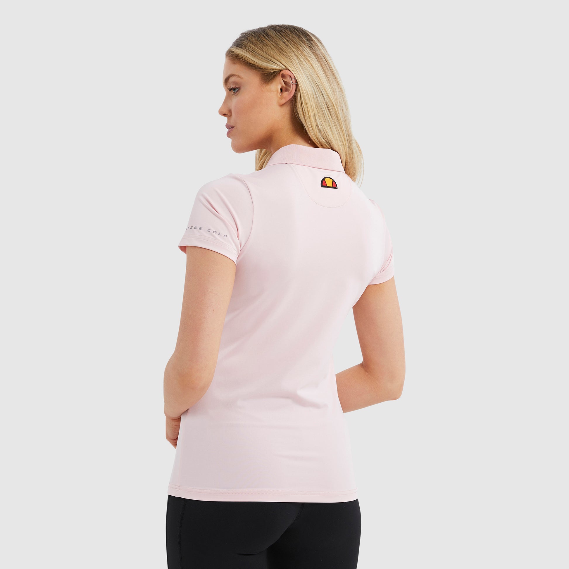 Ellesse Women's Short Sleeve Polo in Light Pink with Zip-Neck