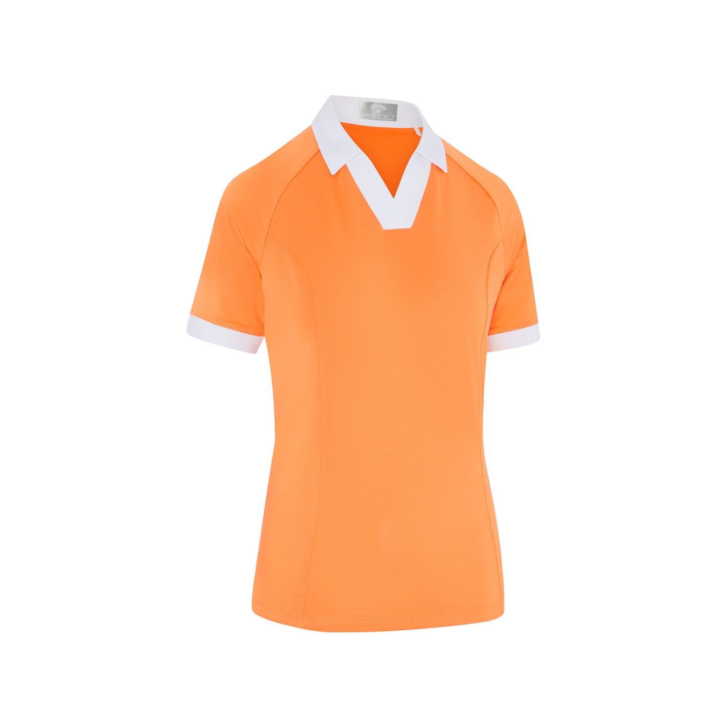 Callaway Ladies Short Sleeve Colour Block Golf Polo in Papaya