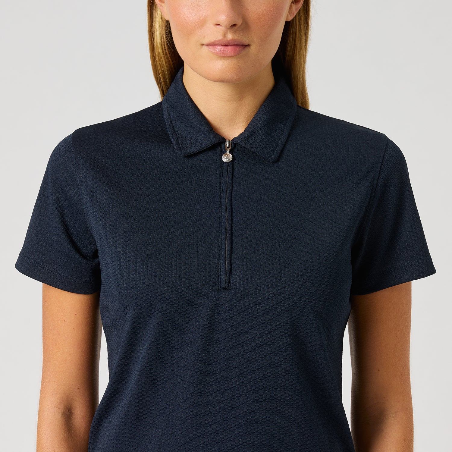 Daily Sports Honeycomb Structured Short Sleeve Polo in Navy - Move Freely on the Course