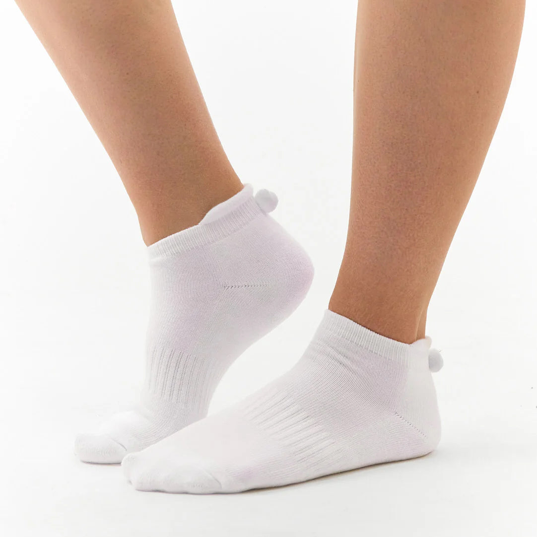Surpizeshop Ladies 5 Pair Pack of Multi-Coloured Pom Pom Golf Socks