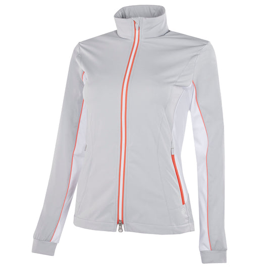Galvin Green Ladies INTERFACE Jacket with Contour Panels in Cool Grey/White/Coral
