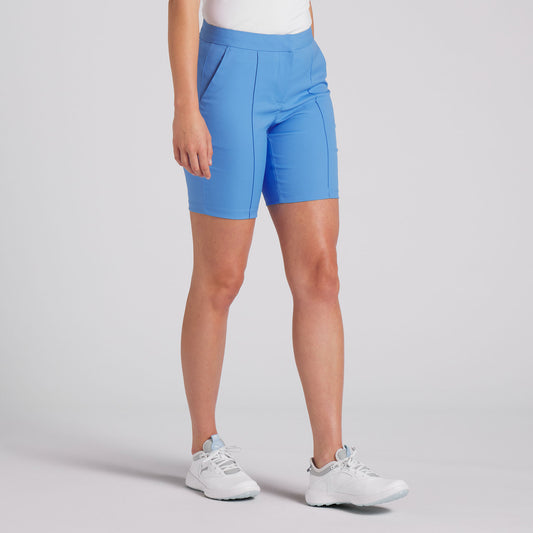 Puma Ladies Slim Fit Shorts with Pintuck Seam in Blue Skies 