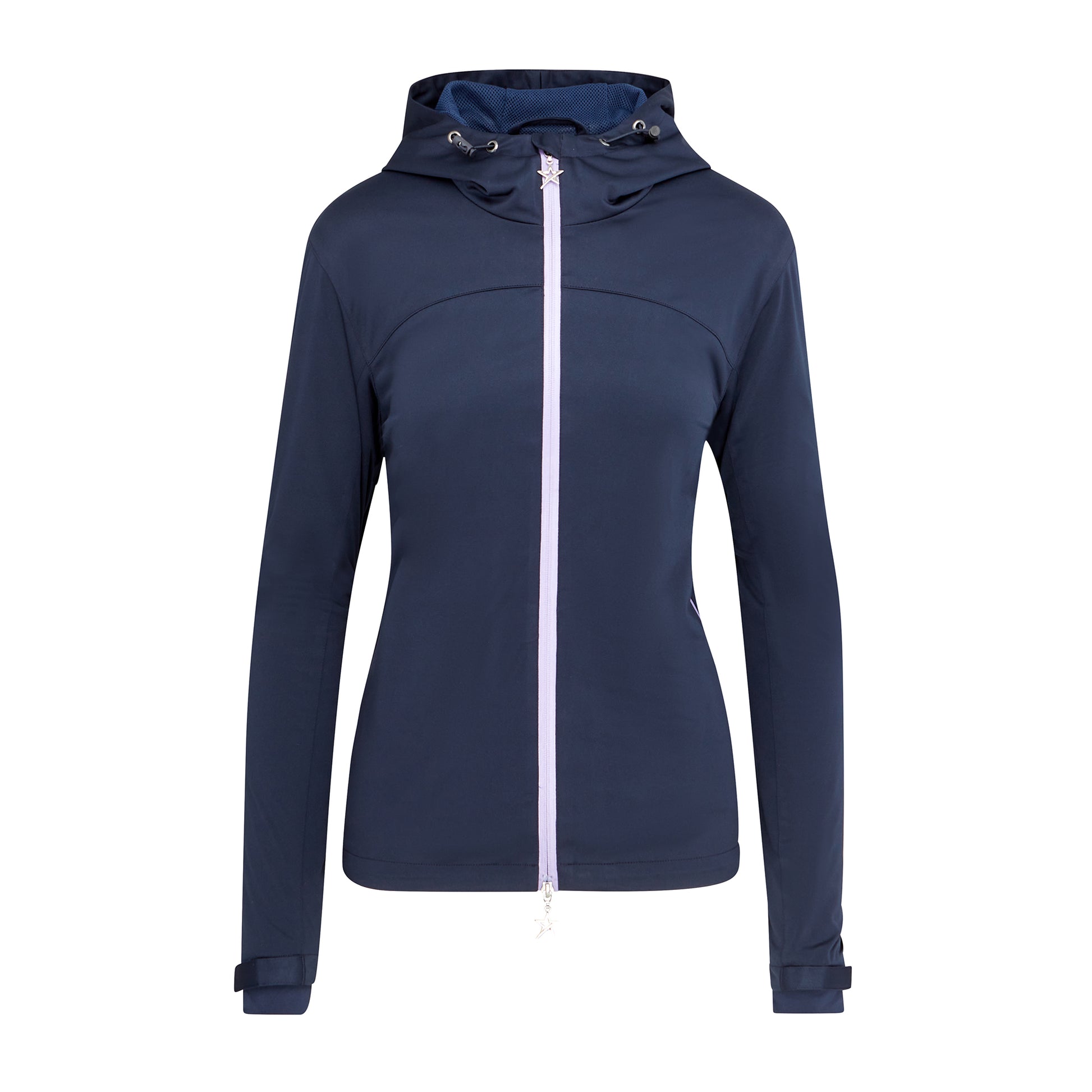 Swing Out Sister Wind Resistant Jacket with Hood in Navy