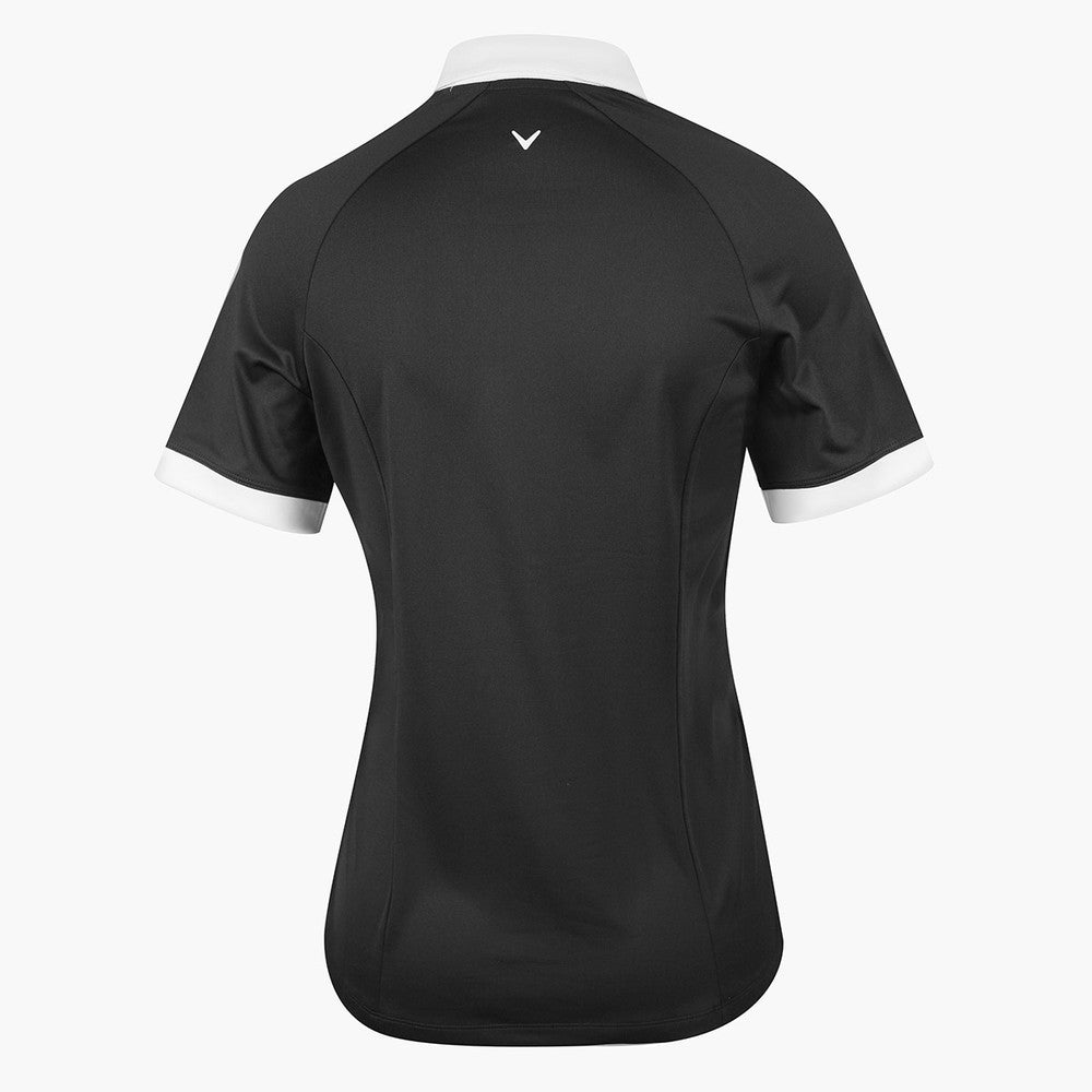 Callaway Ladies Short Sleeve Colour Block Golf Polo Shirt in Caviar Black