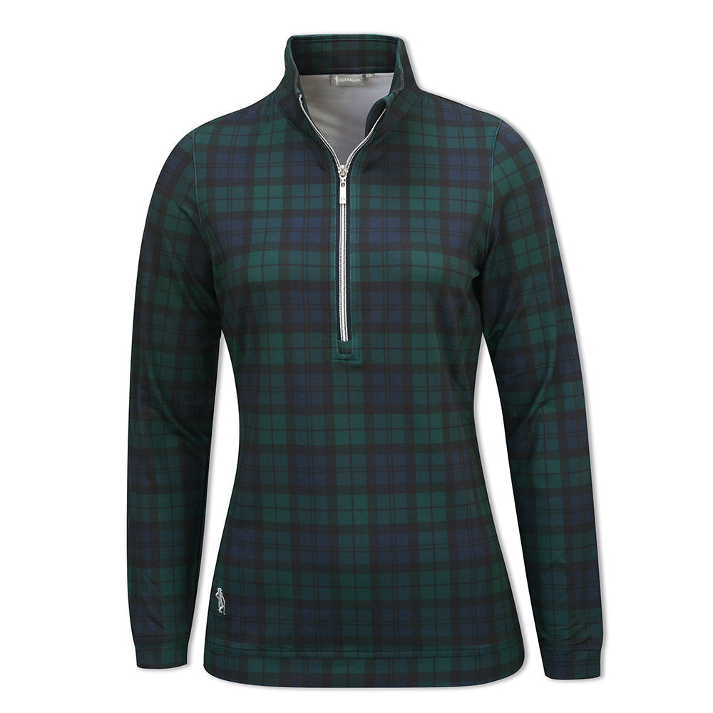 Glenmuir Ladies Lightweight Mid-Layer with Zip-Neck in Tartan