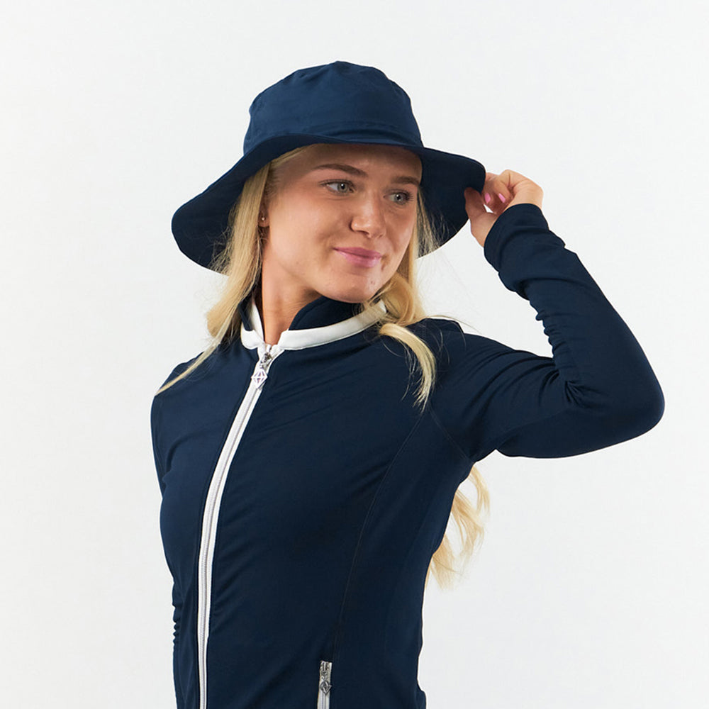 Surprizeshop Ladies Waterproof Golf Hat with Extended Brim in Navy Blue