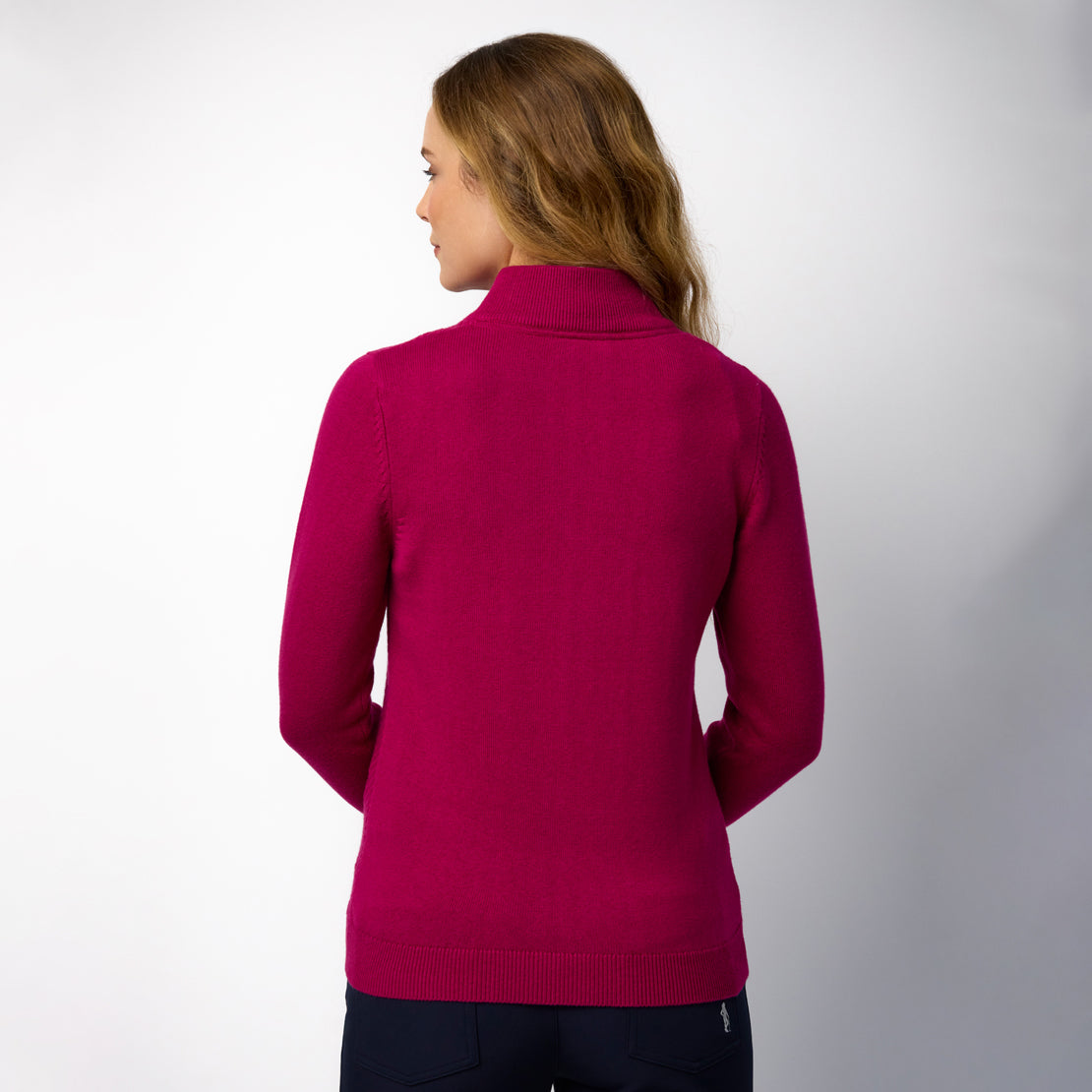Glenmuir Ladies Zip-Neck Sweater for Effortless Merino Luxury, Wherever the Day Takes You