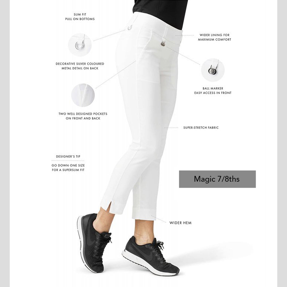 Daily Sports Ladies Pull-On 7/8 Trousers with Super-Stretch Finish in White