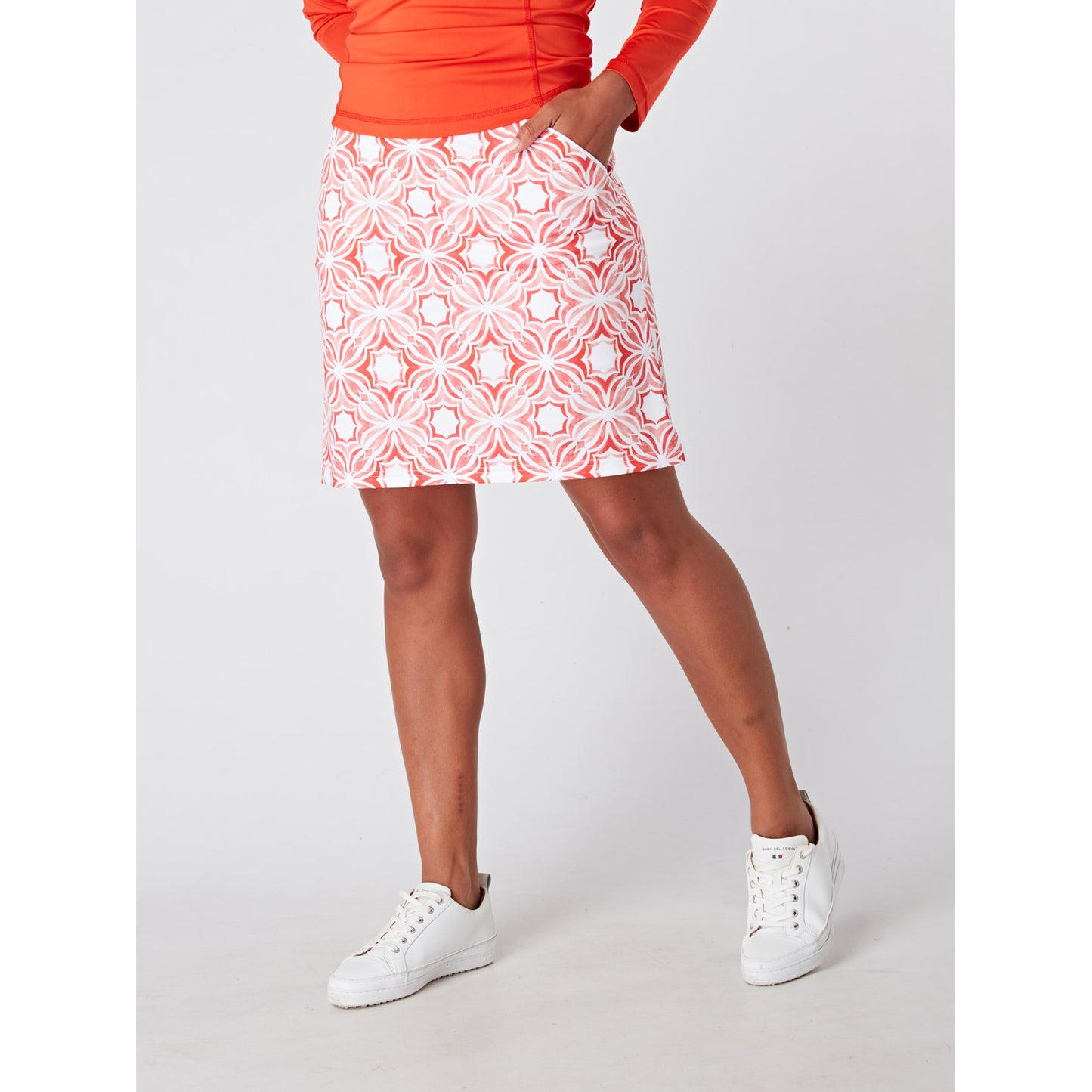 Swing Out Sister Ladies Pull-on Code Red Print Golf Skort