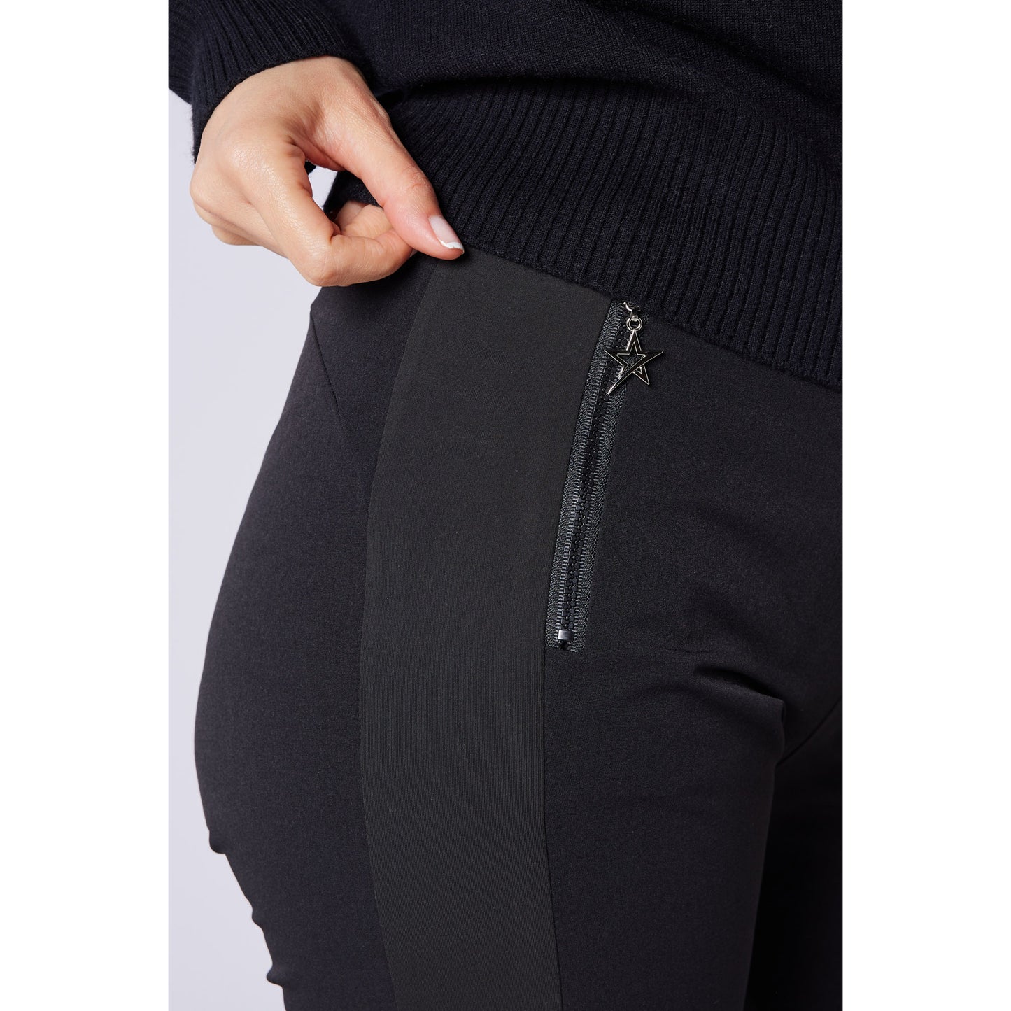 Swing Out Sister Ladies Wind Resistant Pull-On Stretch Jogger in Black