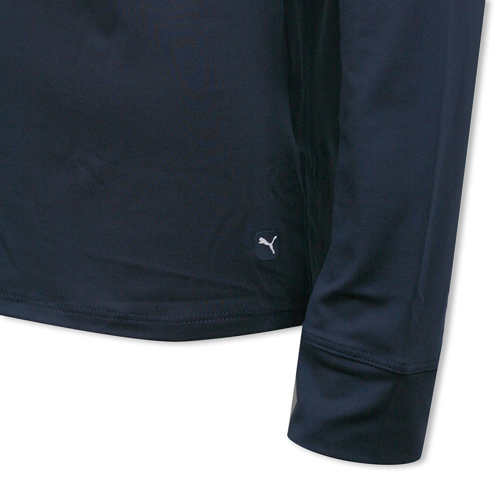 Puma Golf Ladies Cloudspun Long Sleeve Polo with UPF 50+ in Deep Navy