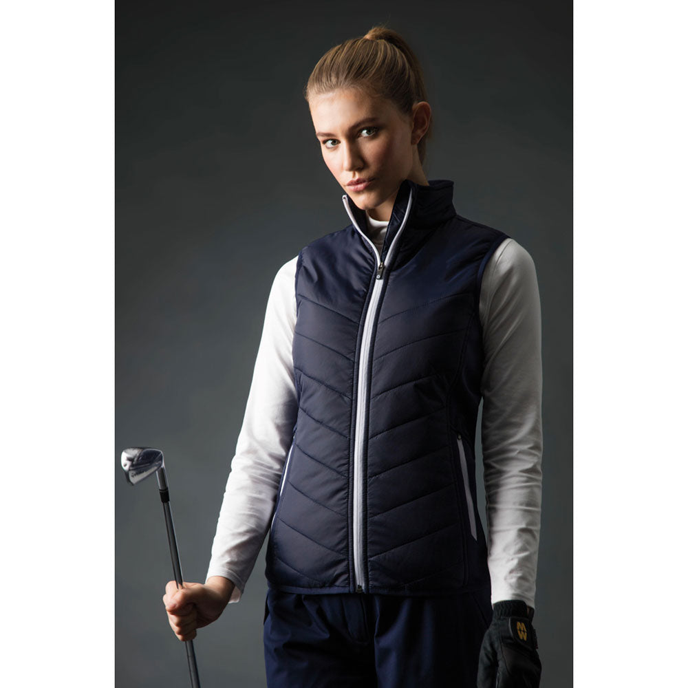 Sunderland Ladies Quilted Gilet in Navy & White