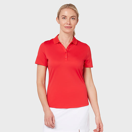 Callaway Ladies Short Sleeve Swing Tech Polo with Opti-Dri in True Red