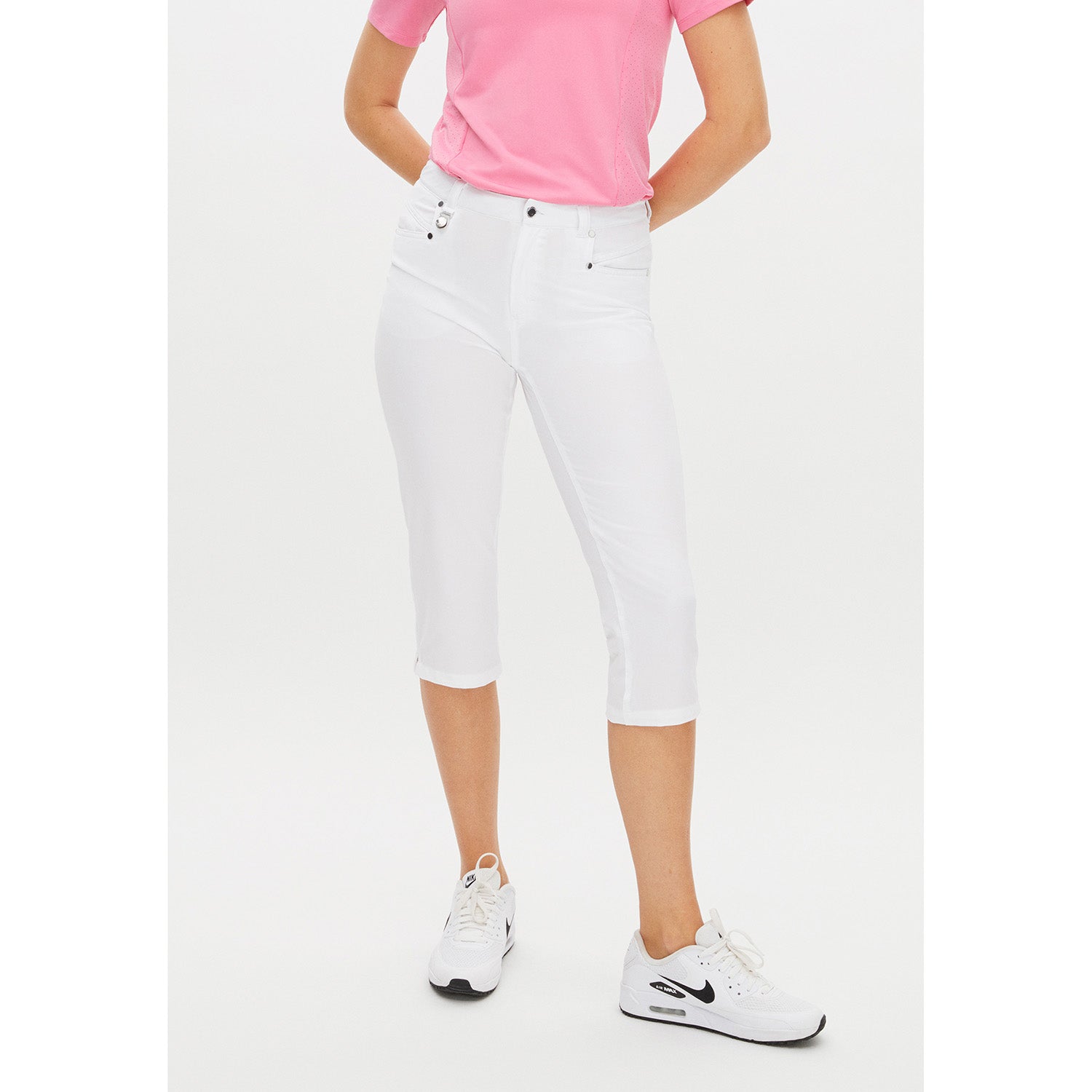 Rohnisch Ladies Chic Slim-Fit Capris in White