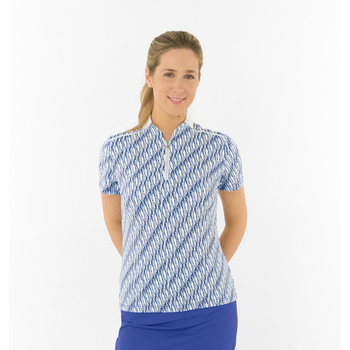 Pure Ladies Short Sleeve Polo – Bold Waves Meet Course-Ready Comfort