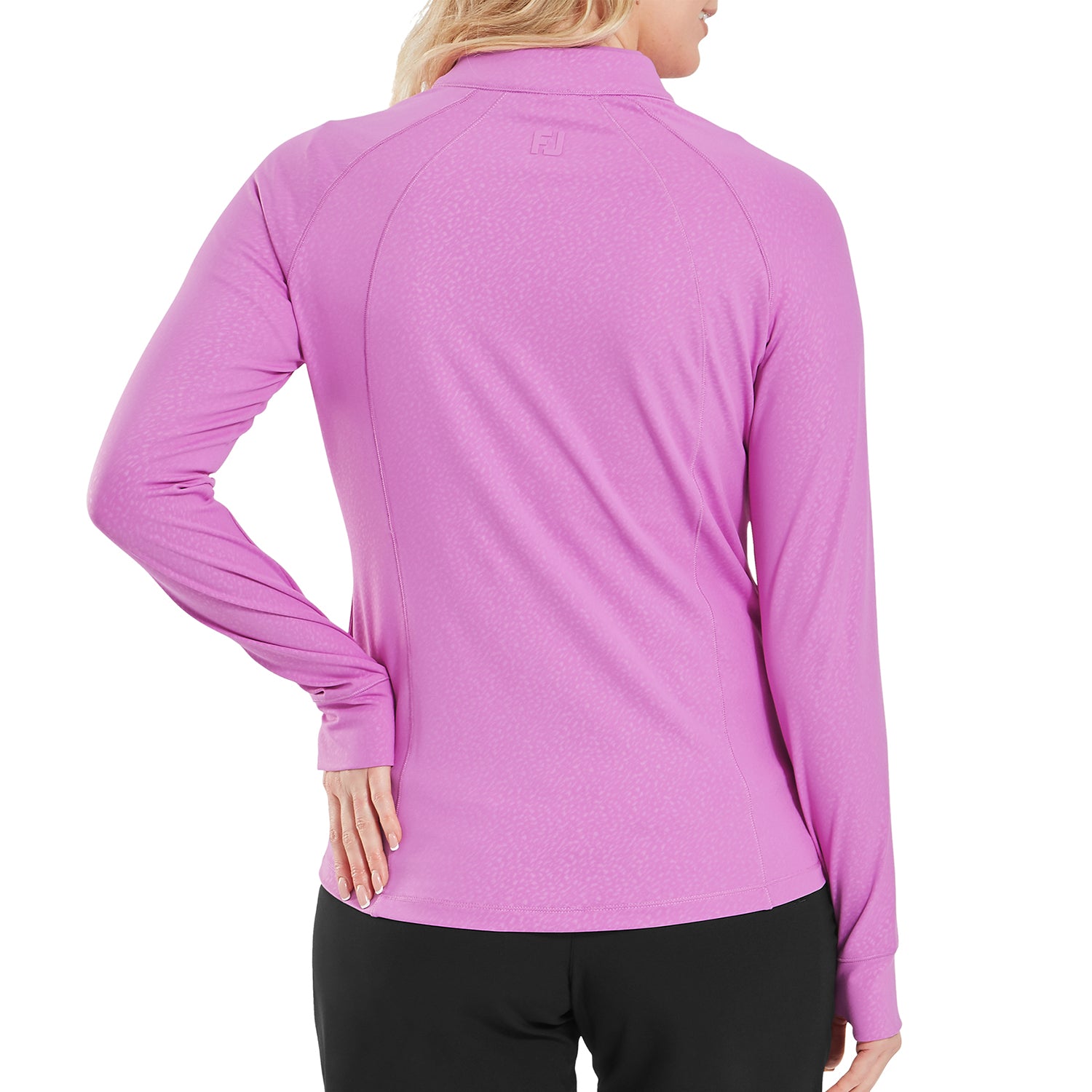 FootJoy Ladies Odessa Embossed Full Zip Midlayer in Berry