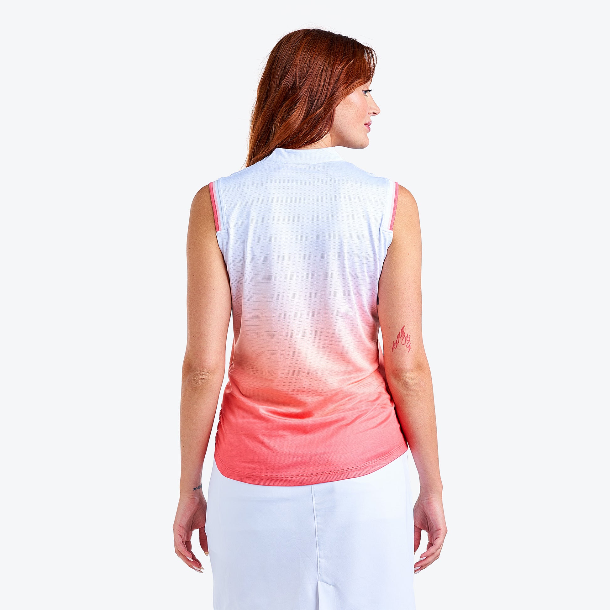 Nivo Ladies Micro-Perforated Sleeveless Polo in Gradient Print