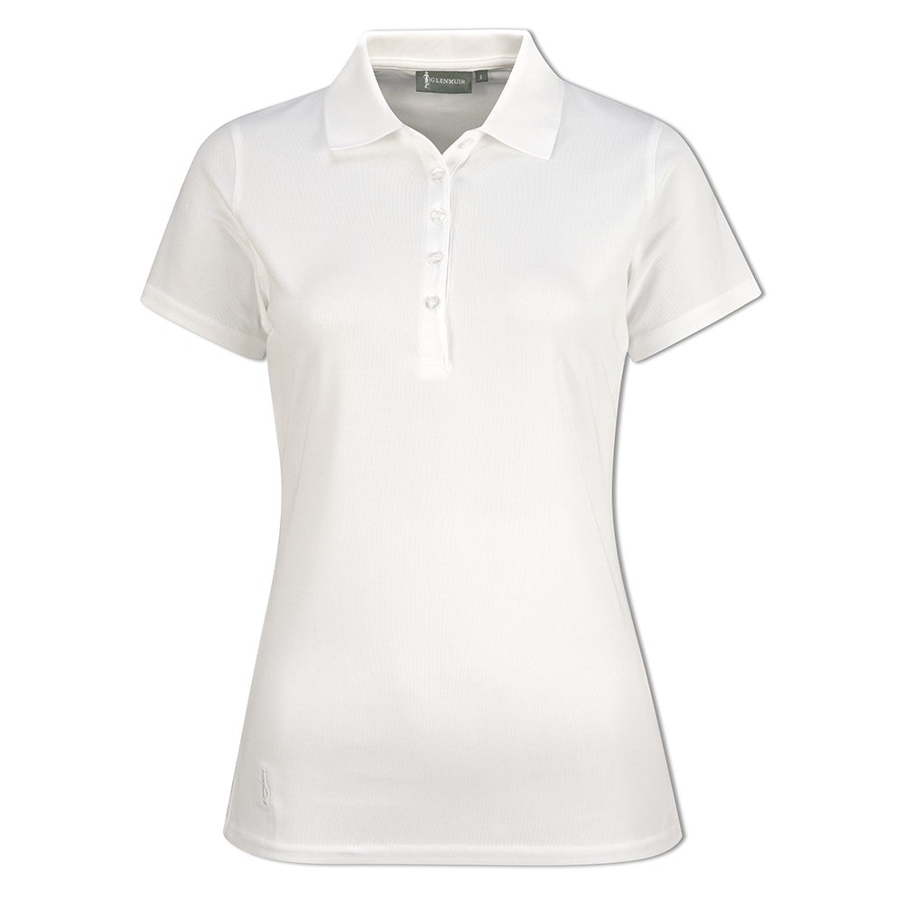 Glenmuir Ladies Short Sleeve Pique Polo with Stretch & UPF50+ in White