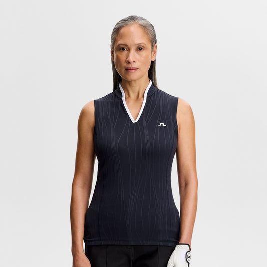 J.Lindeberg Ladies Navy Sleeveless Polo for Elevated Style & Unmatched Comfort
