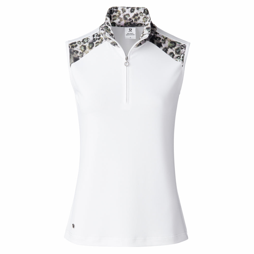 Daily Sports Ladies Animal Print Sleeveless Zip Neck Golf Polo