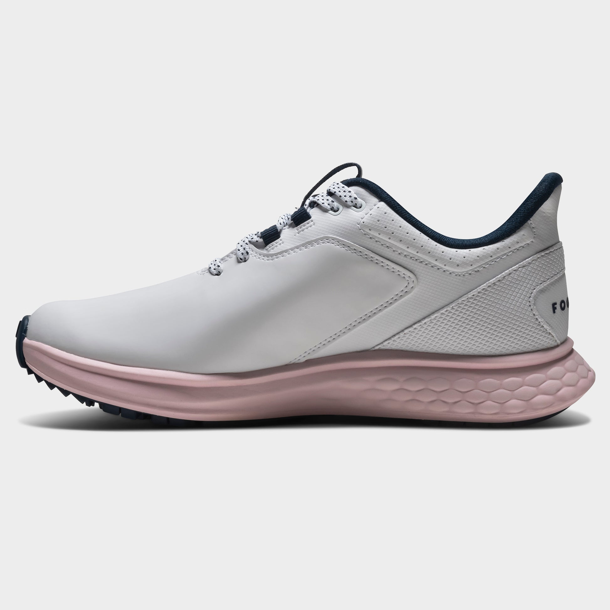 FootJoy Women's Wide Fit Waterproof Pulse Golf Shoes in White, Navy & Pink