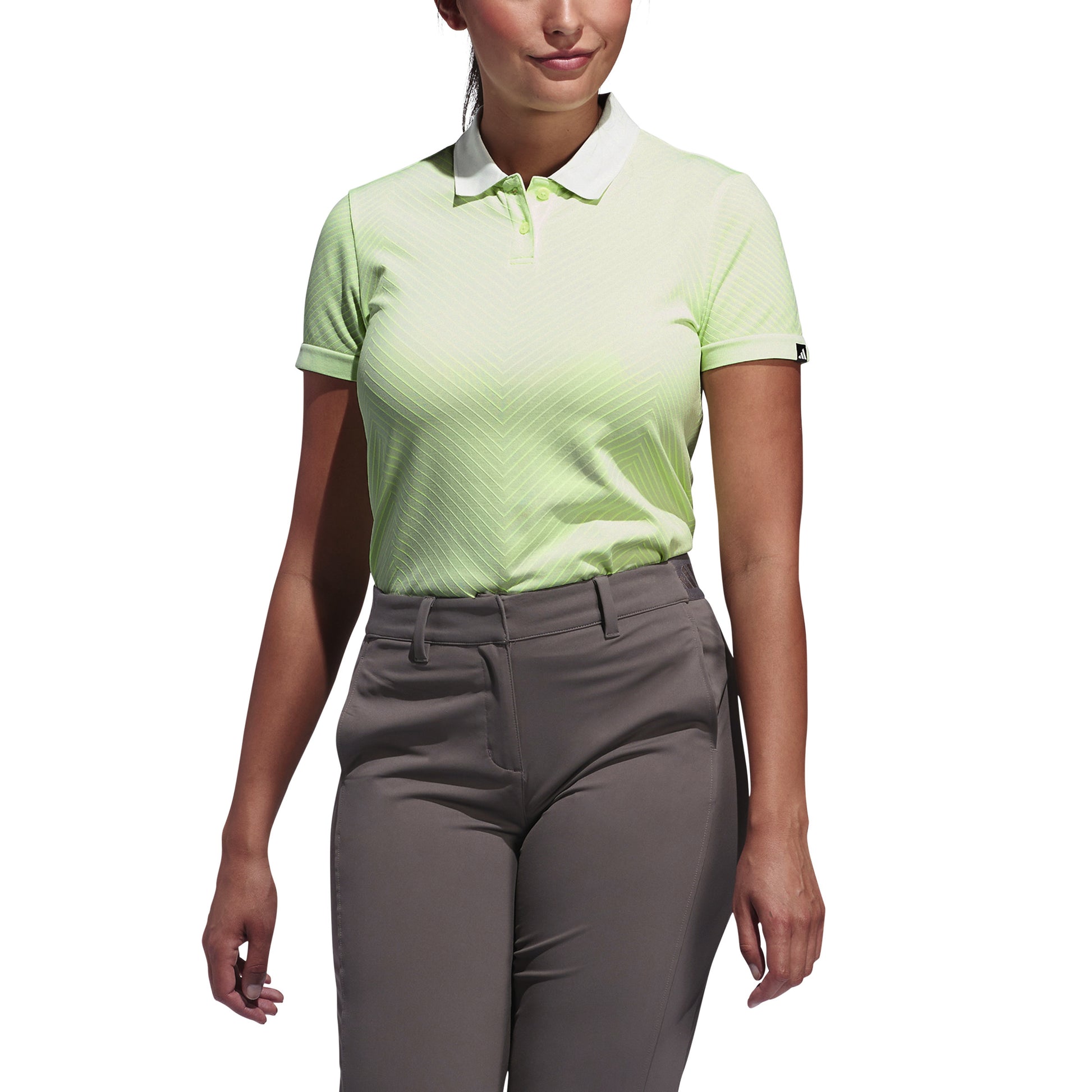 adidas Ladies Golf Polo with Continuous Chevron Design - Last One Large Only Left