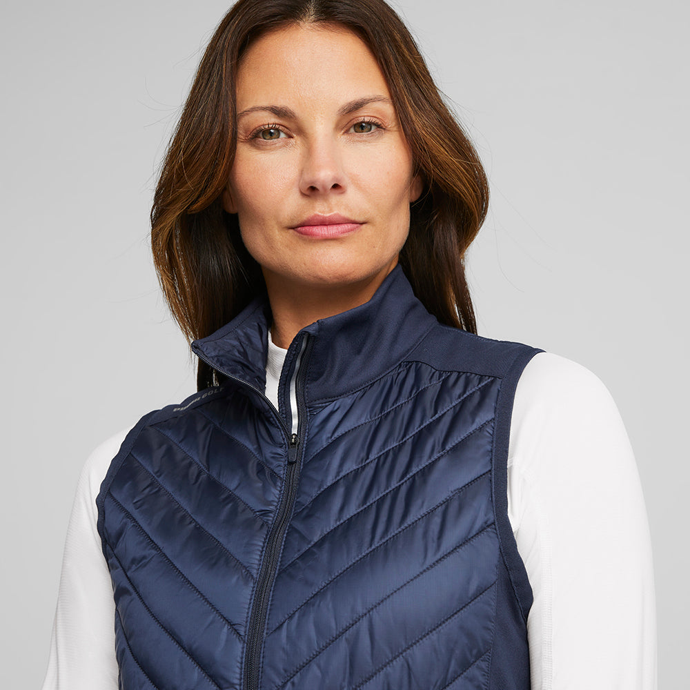 Puma Ladies Golf Quilted Gilet with Primaloft in Navy Blazer