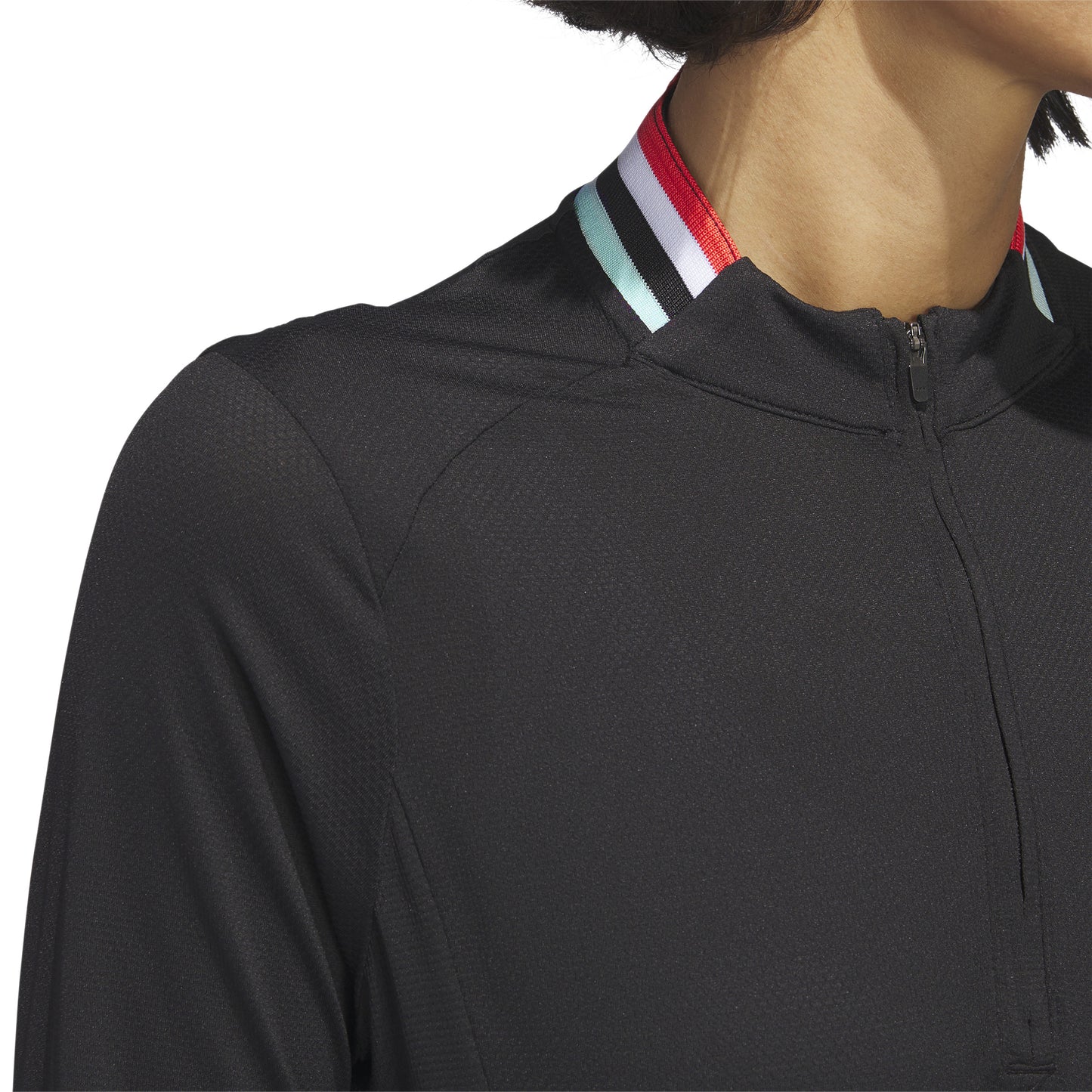 Adidas Women's Long Sleeve Mock Neck Golf Polo in Black