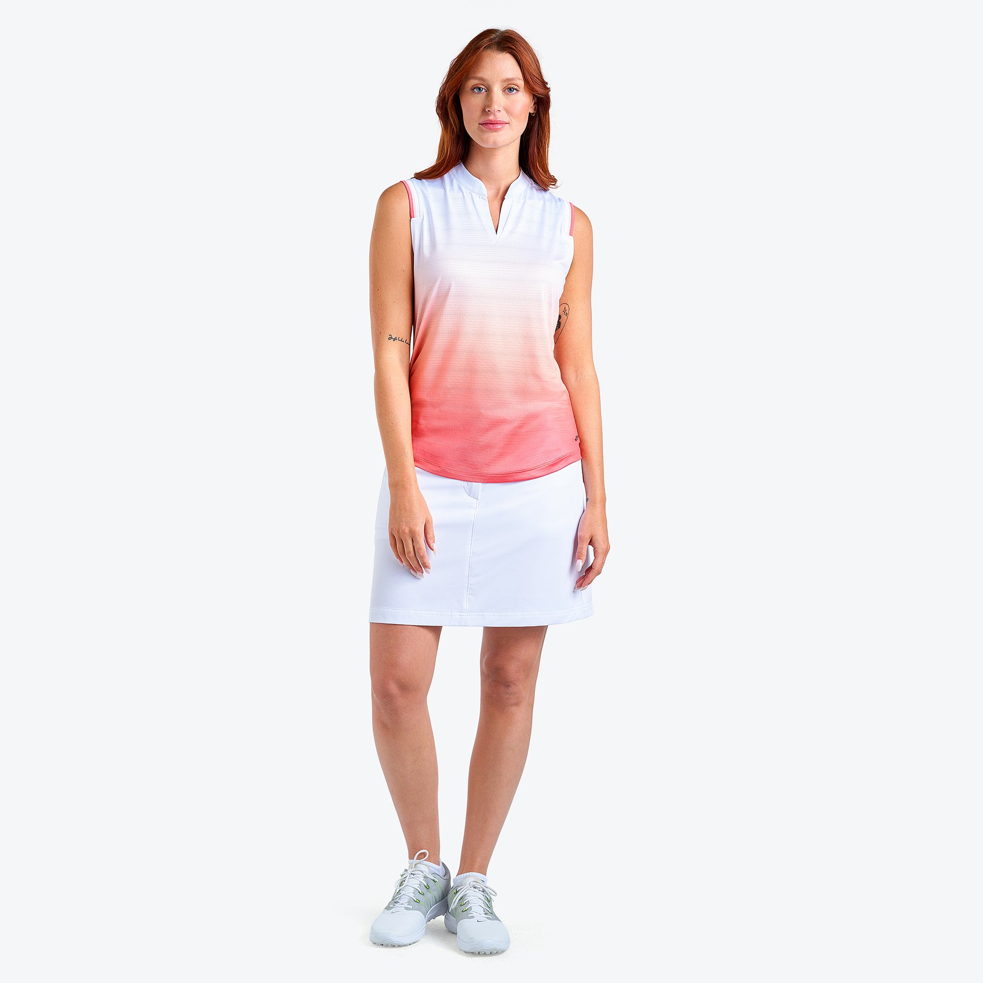 Nivo Ladies Micro-Perforated Sleeveless Polo in Gradient Print