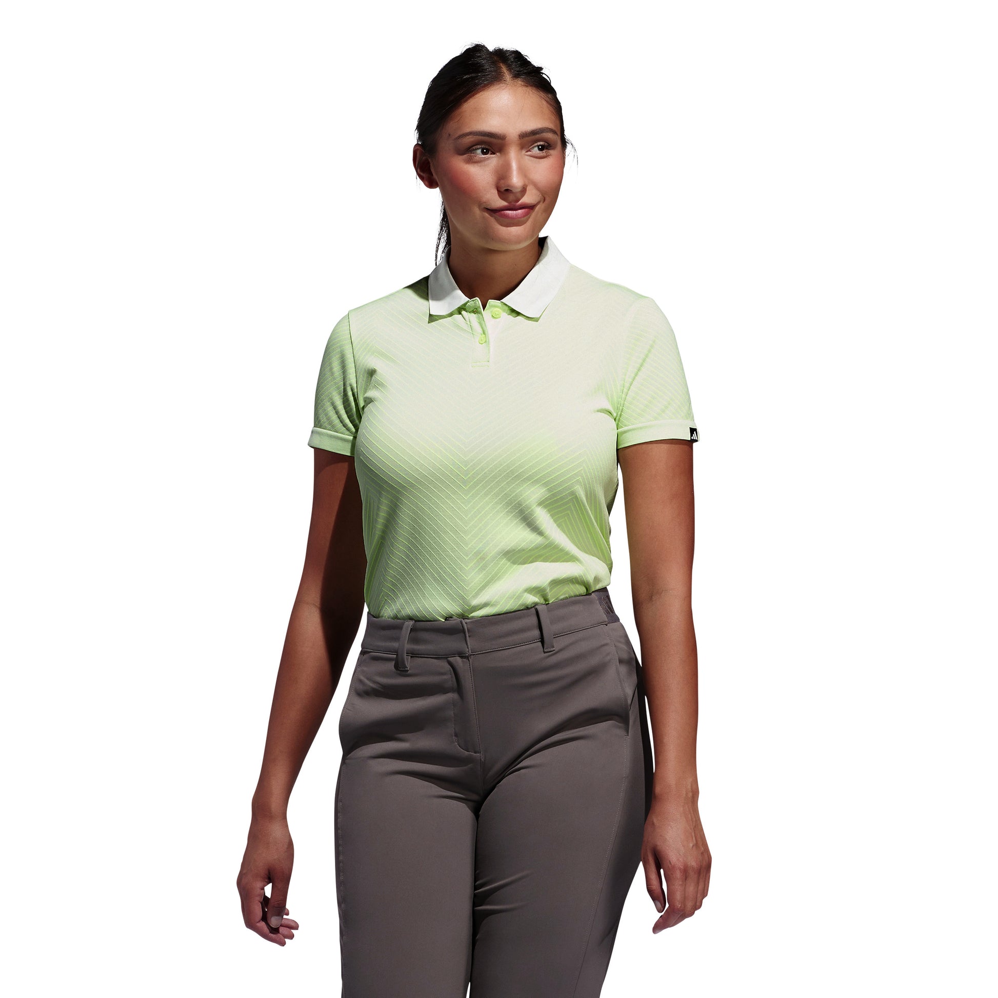 adidas Ladies Golf Polo with Continuous Chevron Design - Last One Large Only Left