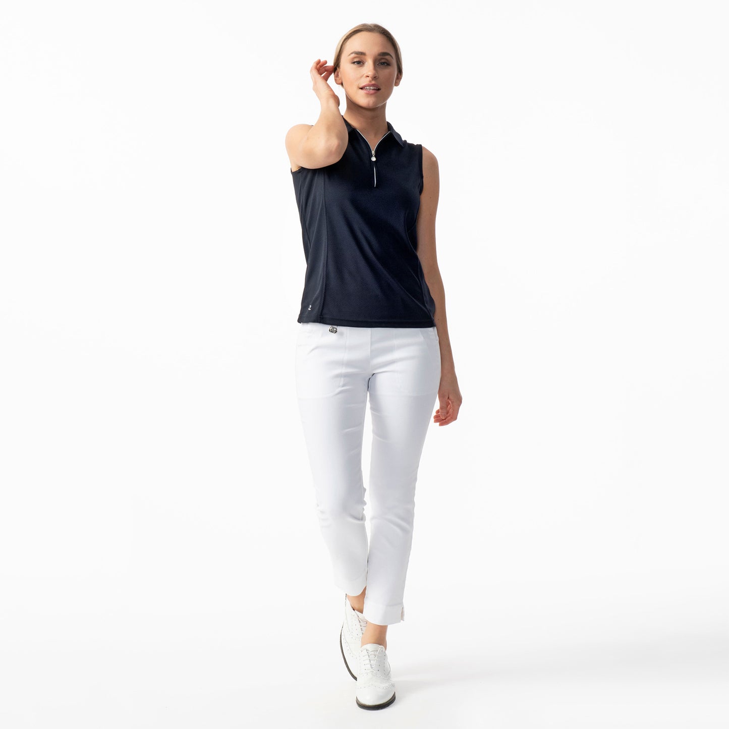 Daily Sports Ladies Pull-On 7/8 Trousers with Super-Stretch Finish in White